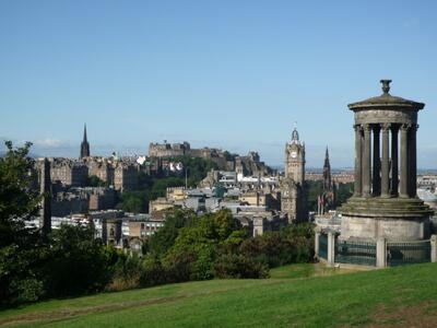 View of the city centre from Calton Hill, which is a few minutes from the apartment, giving great views over the city and surrounding hills and sea